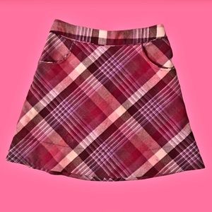 H&M Plaid Pink and Purple Mini Skirt Size 6